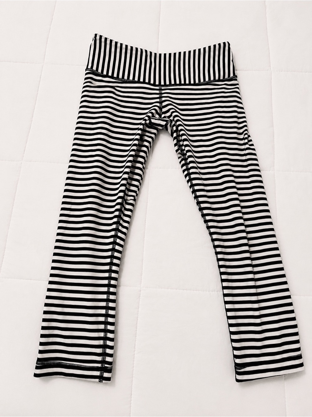 lululemon vintage athletica Black and White Striped Kids Leggings